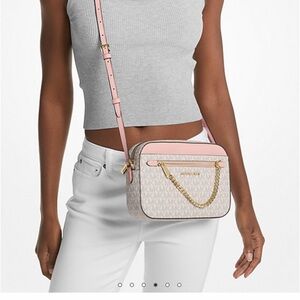 Michael Kors Pink and Beige Crossbody Bag